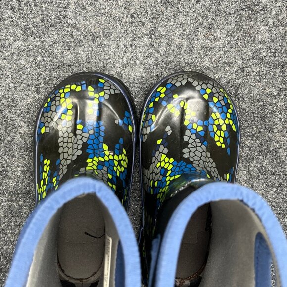 Bogs Classic Axel Boots Boys Sz 10 Black Blue Lime Waterproof Outdoor Rain Boot - Picture 12 of 14